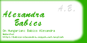 alexandra babics business card